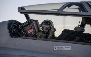 The Crown Princess in a JAS 39 Gripen during her programme