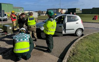 RAF personnel and members of the emergency services train on Exercise Agile Warrior at RAF Lossiemouth