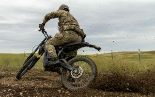 A soldier from 2 Para's Anti-Tank Platoon rides across the prairie on an e-bike during Exercise Rhino Bizz at British Army Training Unit Suffield in Canada - an area better known as BATUS (Picture: MOD)