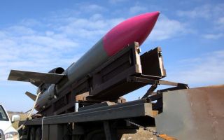 The Fire Point FP-5 Flamingo is a Ukrainian ground-launched cruise missile that's benefiting from Stone Cloak technology to help it reach its target undetected (Picture: Ukrainian social media)