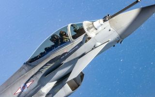 12012026 A Typhoon from 1 (Fighter) Squadron carries out air-to-air refuelling from a Voyager tanker en route to Exercise Red Flag at Nellis Air Force Base in Nevada CREDIT MOD