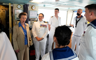 The Princess Royal pays a visit to HMS Spey