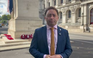 Calvin Bailey at the Cenotaph memorial in Whitehall (Picture: BFBS)