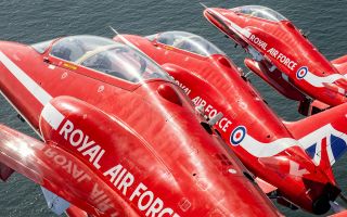 Royal Air Force aerobatic display team the Red Arrows perform a flypast over the start and finish line of the Great North Run in Newcastle, which was part of busy summer display season (Picture: MOD)