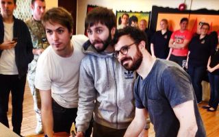 141025 The Inbetweeners, Joe Thomas, James Buckley and Simon Bird, visit Cyprus in November 2014 CREDIT BFBS