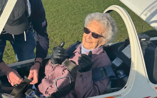 16122025 102-Year-Old WWII Veteran Takes to the Skies Above Cambridge in Special Glider Flight CREDIT TAXI CHARITY