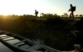 17022026 Foot patrol with 1st Battalion the Fusileers on Leaf Island, Basrah Province, Iraq CREDIT MOD