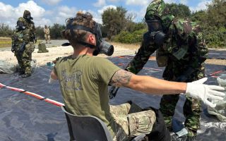 The unit spent weeks practising its response to chemical spills and decontamination at Episkopi Garrison (Picture: BFBS)