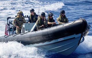Members of 47 Commando and Seaman Specialists conduct boat training serials in the Caribbean Sea, checking the range of their comms with HMS Trent (Picture: MOD)