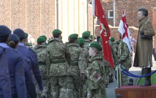She spent time talking with the pupils, representing all three services