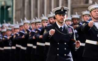 The 250 sailors of HMS Queen Elizabeth were in Edinburgh at the invitation of the city’s Lord Provost (Picture: Royal Navy)