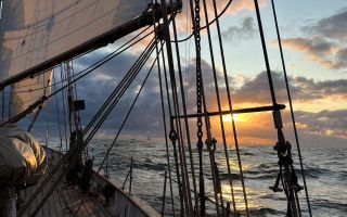 The winds and waves will not always be calm for Spirit of Falmouth and her fellow tall ship Pellow