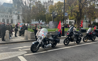 The Northern Ireland Veterans Movement organised a protest outside Parliament in 2025 to criticise the Legacy Bill (Picture: BFBS)