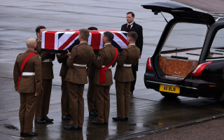 Ramp ceremony for LCpl Hooley at Brize Norton