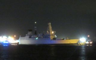 HMS Dragon departs Gibraltar 