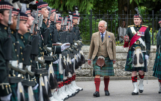 His Majesty The King, King Charles III inspects the Guard of Honour