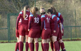 19112025 RAF Women huddle ahead of match v Fire Service at Wolves Credit BFBS.jpg