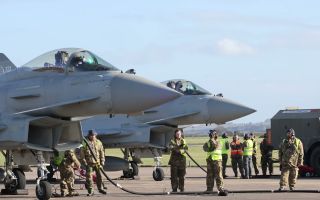 Typhoons refuelling with engine still running
