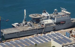 The USVs on HMS Sterling Castle's flight deck are believed to be those made by a firm called Kraken (Picture: Daniel Ferro)