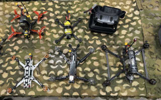 Some of the drones on show during the event 