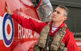 Squadron Leader James Turner runs an affectionate hand over his Hawk T1 – an aircraft he'll be spending countless hours in over the 2027 season (Picture: MOD)