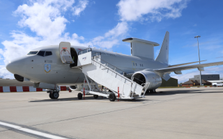 E7 Wedgetail Arrival Lossiemouth CREDIT RAF