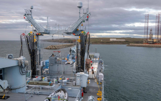 SNMG1 flagship FGS Berlin in Scotland