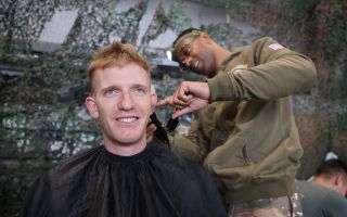 Essential pre-drop prep - a haircut (Picture: BFBS)
