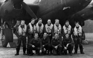 WW2 RAF Bomber Command crew of 138 Squadron with Avro Lancaster at Tuddenham in 1945 (Picture: Black Country Images)