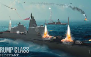 The imagined Trump class USS Defiant vessel in action
