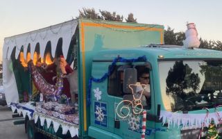 Father Christmas was spotted spreading festive cheer at the UK's largest overseas base 
