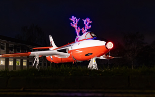 23122025 RAF Hawker Hunter dressed for Christmas CREDIT Royal Air Force Halton