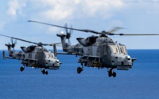 Royal Navy Wildcats patrol the skies in the Eastern Mediterranean