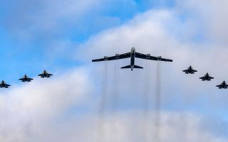 UK F-35Bs and Royal Norwegian Air Force F-35As escort a USAF B-52 on Exercise Global Thunder (Picture: Defence Operations / x.com)