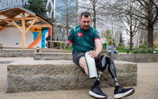 Former soldier Andy Reid MBE who became the first triple amputee to complete the London Marathon