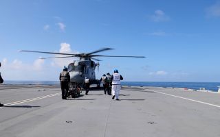 280525 Wildcat on HMS PWLS anti-submarine warfare traiing in the North Atlantic CREDIT MOD