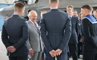 The King speaks to personnel during his visit to RAF Marham (Picture: BFBS)