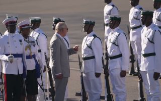 King Charles in the Bahamas meeting members of the RBDF (Picture: Royal ROTA)