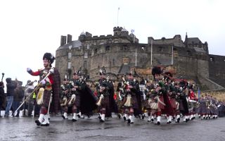 The parade sets off from Edinburgh Castle