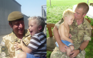 WO2 Fisher as a toddler with his dad