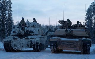 Tanks like the British Challenger 2 and US Abrams would initially be used to block the enemy's advance (Picture: MOD)