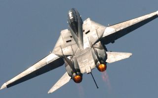The variable-sweep wing - better known as a swing wing - allowed the aircraft to fulfil its role as a high-speed interceptor while allowing it to make slower and safer carrier landings CREDIT US Department of War