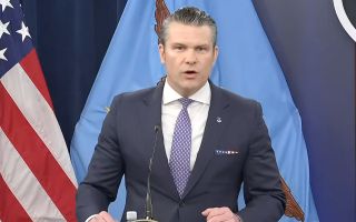 US Secretary of War Pete Hegseth giving an update on Epic Fury