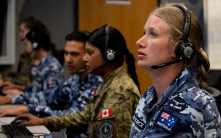 Members of the Australian and Canadian militaries on Exercise Virtual Flag at Kirtland Air Force Base (Picture US Air Force))
