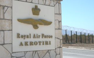 Akrotiri Base sign at 70 CREDIT BFBS