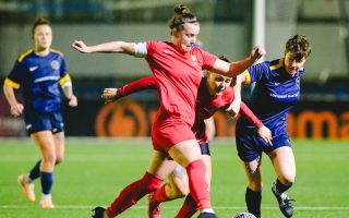 Army's Anna Birtwhistle challenges Navy's Nat Bavister Inter Services 2024 Credit Army FA.jpg