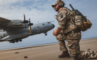 This Atlas was operated by the RAF, while the A400Ms involved in the recent landings were flown by the German air force (Picture: MOD) 