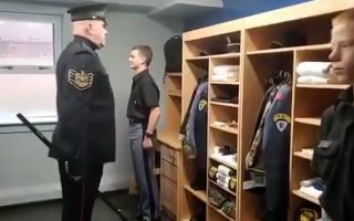 Billy Mott inspects Valley Forge Military Academy and College CREDIT Welsh Guards 