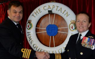 Captain Claire Thompson taking over as Captain of HMS Queen Elizabeth 101224 CREDIT HMS QE X