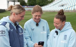 DATE UNKNOW Freya Kemp Heather Knight Linsey Smith England Cricket Credit BFBS.jpg 